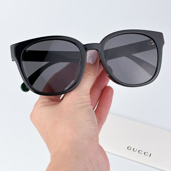 Gucci GG0855SK 001 BRAND NEW Sunglasses Black Grey Cat Eye Women